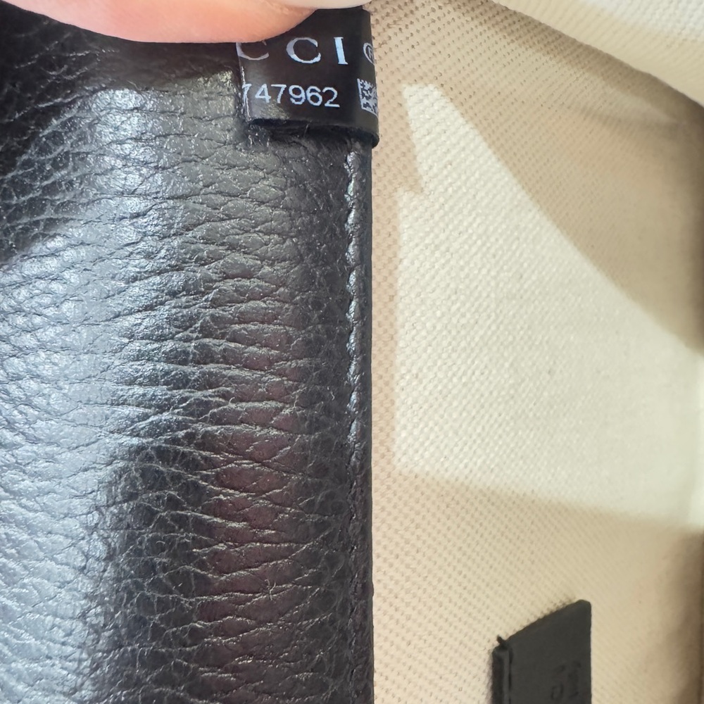 Dollar Calfskin Enamel Small Dionysus Shoulder Bag Black Electric Blue NEW - Picture 15 of 16